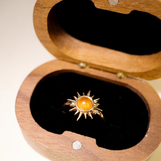 Amber Apollo Jewelry 4-Piece Set (3 Rings + 1 Necklace)