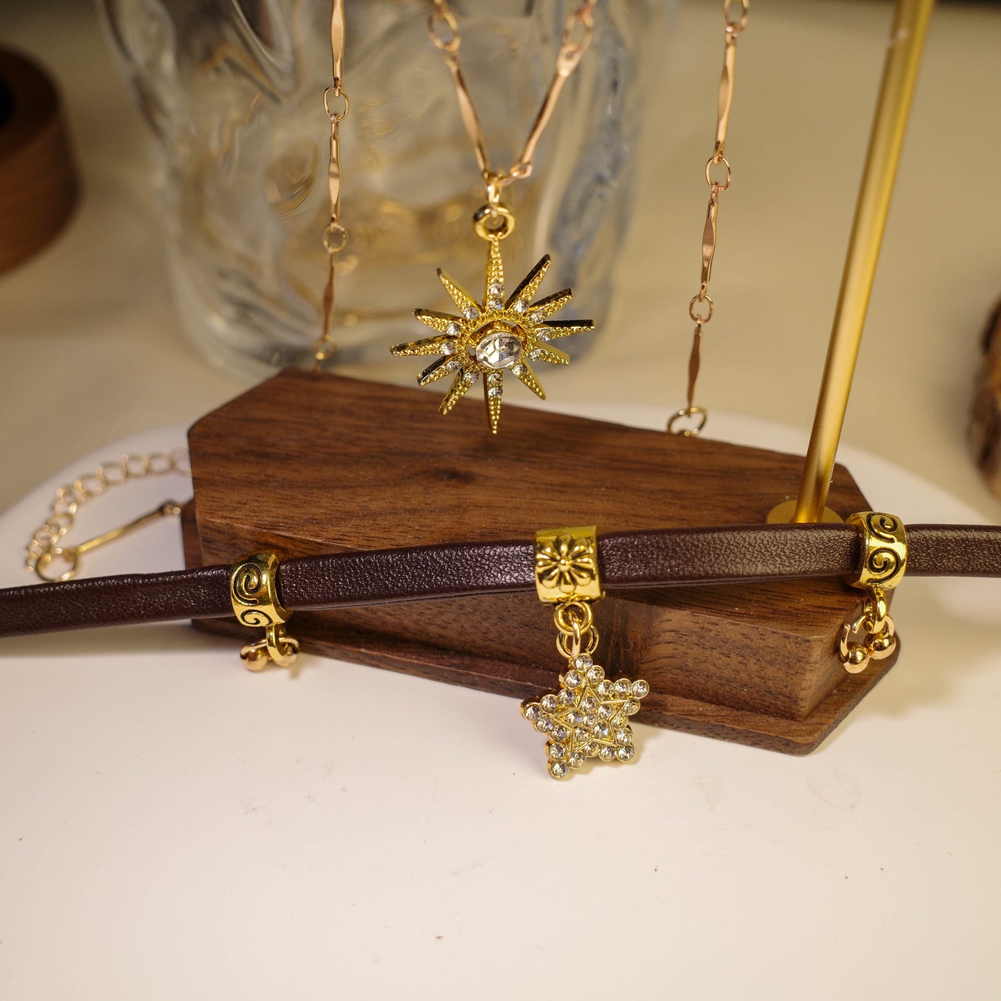 Edgy Starburst PU Choker 2-Piece Set