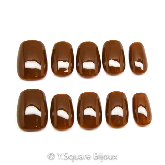 < Café > Y.Square Ongles Press On / Faux Ongles réutilisables