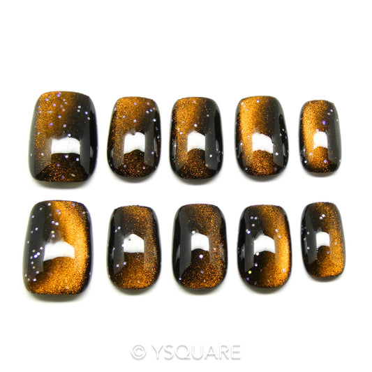 < Gingembre Brut > Y.Square Faux Ongles Fait Main Réutilisables / Handmade Press On Nails
