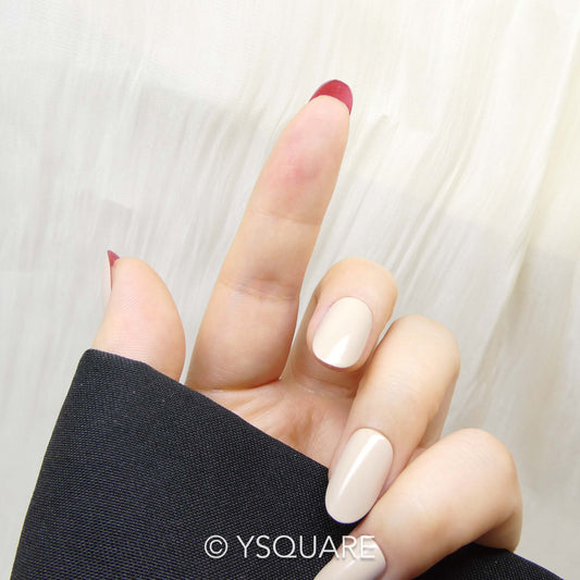 < Beige > Y.Square Faux Ongles Fait Main Réutilisables