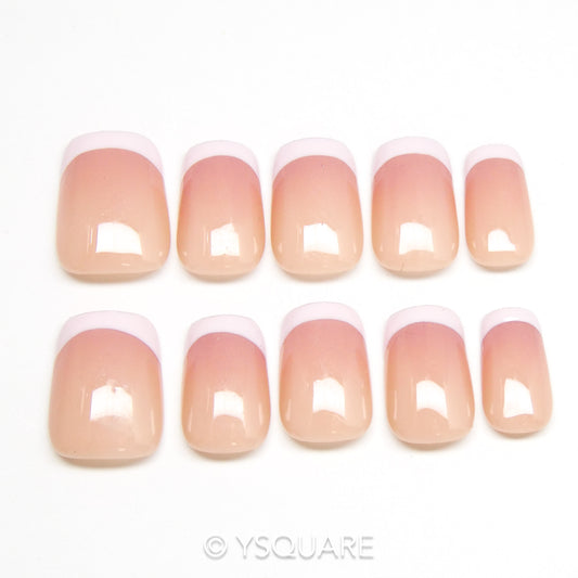 < Rose French >Y.Square Faux Ongles Fait Main Réutilisables
