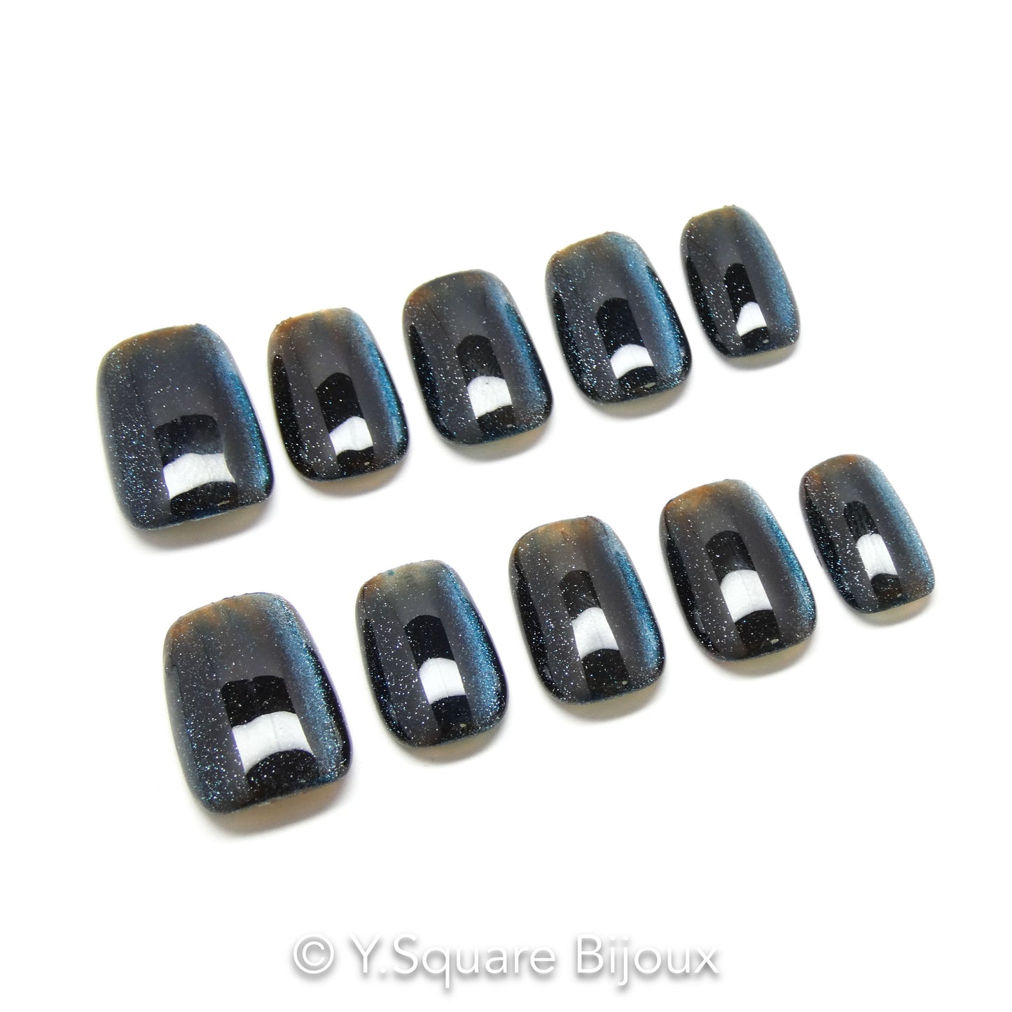 < Stardust >Y.Square Faux Ongles Fait Main Réutilisables