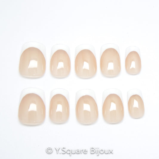 < French > Y.Square Faux Ongles Fait Main Réutilisables
