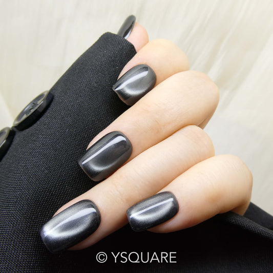 < Obsidienne > Y.Square Faux Ongles Fait Main Réutilisables