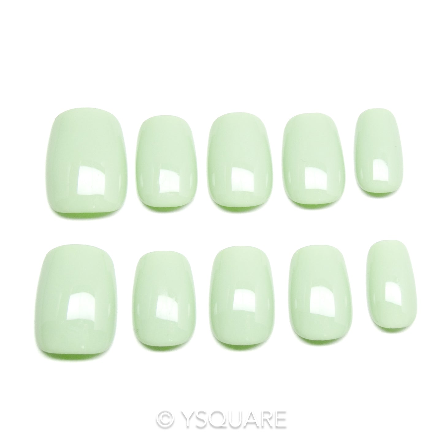 < Pastel Collection > Y.Square Faux Ongles Fait Main Réutilisables