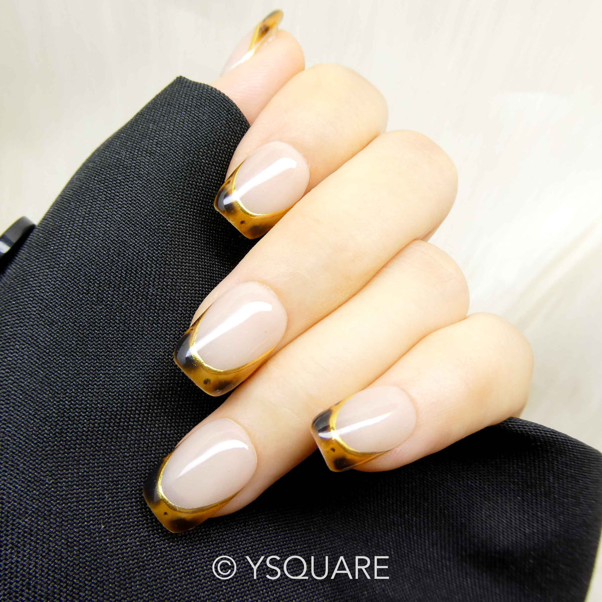 < French léopard > Y.Square Faux Ongles Fait Main Réutilisables