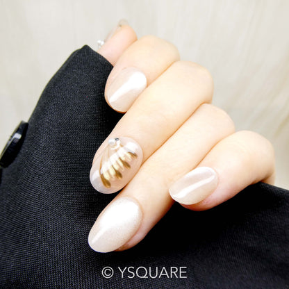 < Aile d'or > Y.Square Faux Ongles Fait Main Réutilisables