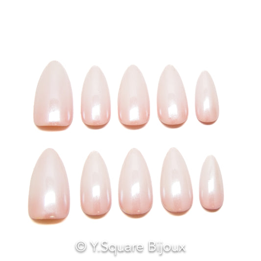 < Amande BB >Y.Square Faux Ongles Fait Main Réutilisables