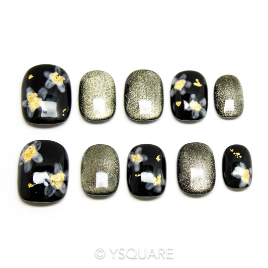 < Après minuit > Y.Square Ongles Press On / Faux Ongles réutilisables