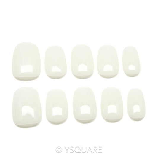 < Blanc > Y.Square Faux Ongles Fait Main Réutilisables