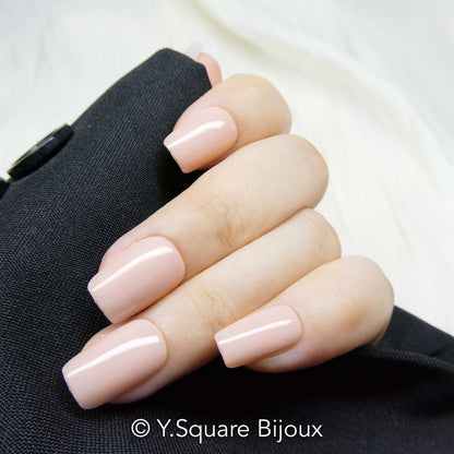< Bois de Rose >Y.Square Faux Ongles Fait Main Réutilisables