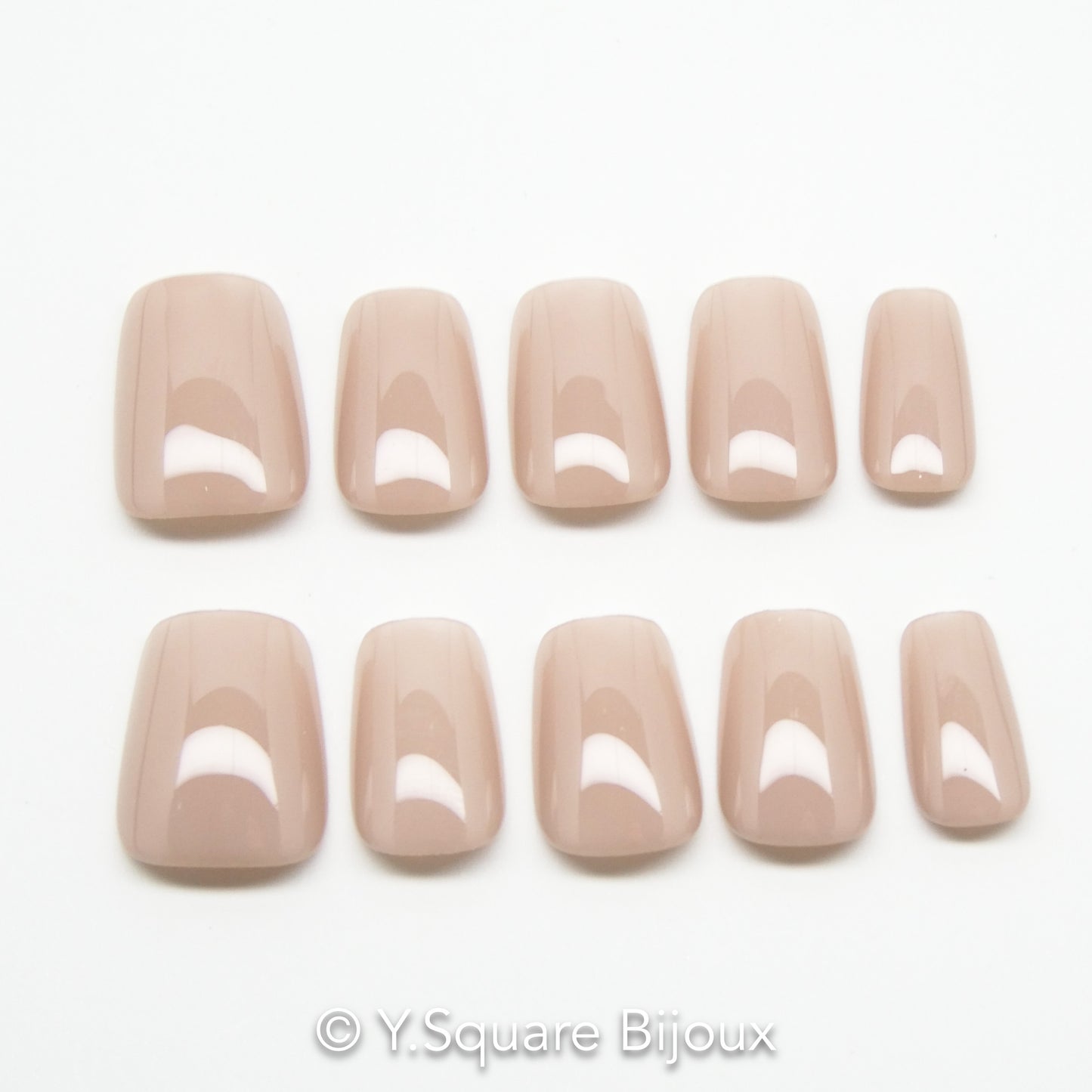 < Bois de Rose >Y.Square Faux Ongles Fait Main Réutilisables