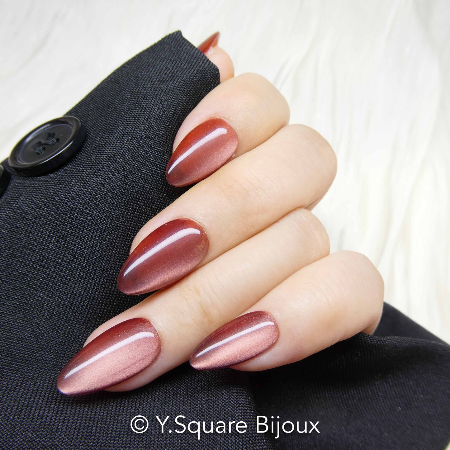 < Brique > Y.Square Faux Ongles Fait Main Réutilisables