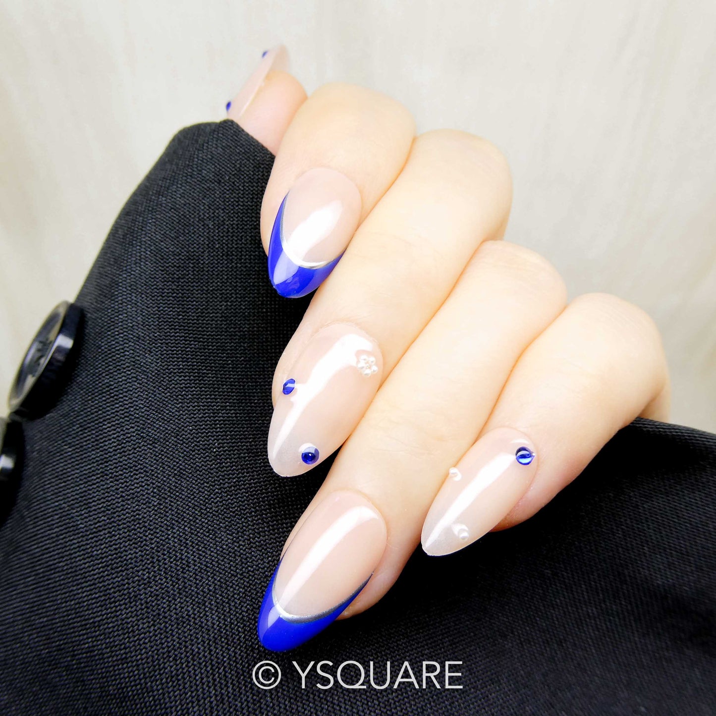 < Brise Marine > Y.Square Press On Nails / Faux Ongles Fait Main Réutilisables