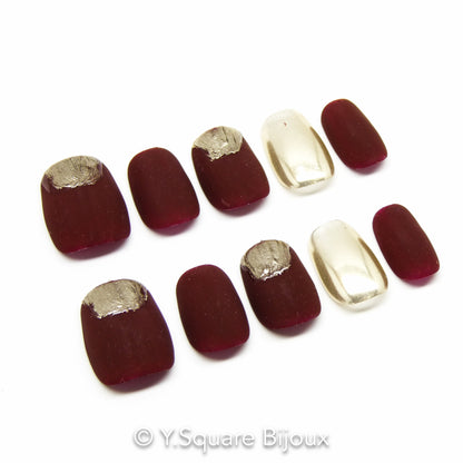 < Brut > Y.Square Press On Nails / Faux Ongles Réutilisables