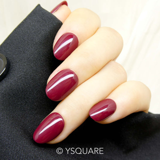 < Cabernet > Y.Square Faux Ongles Fait Main Réutilisables / Handmade Press On Nails 