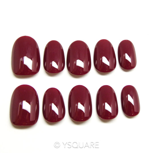 < Cabernet > Y.Square Faux Ongles Fait Main Réutilisables / Handmade Press On Nails 