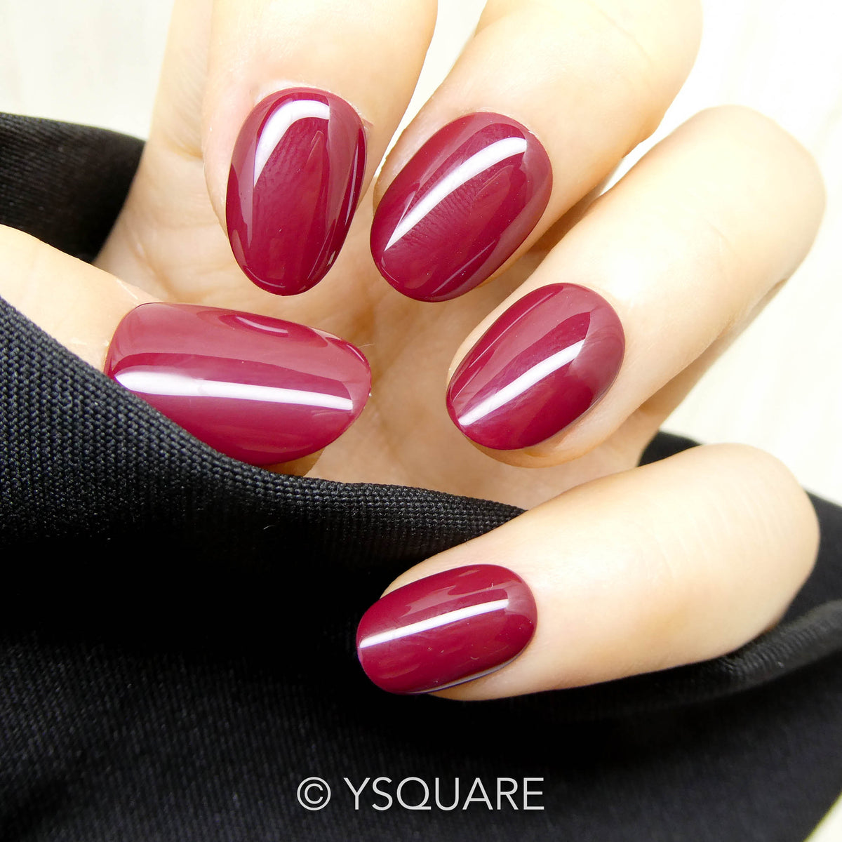 < Cabernet > Y.Square Faux Ongles Fait Main Réutilisables / Handmade Press On Nails 