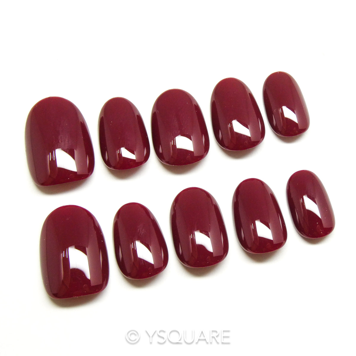 < Cabernet > Y.Square Faux Ongles Fait Main Réutilisables / Handmade Press On Nails 