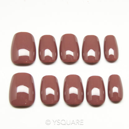 < Chocolat Chaud  > Y.Square Faux Ongles Fait Main Réutilisables / Handmade Press On Nails 