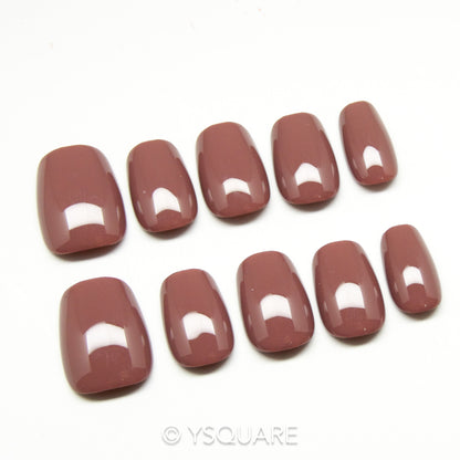 < Chocolat Chaud  > Y.Square Faux Ongles Fait Main Réutilisables / Handmade Press On Nails 