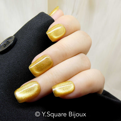 < Citrine > Y.Square Faux Ongles Fait Main Réutilisables