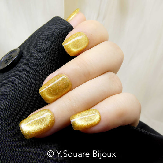 < Citrine > Y.Square Faux Ongles Fait Main Réutilisables