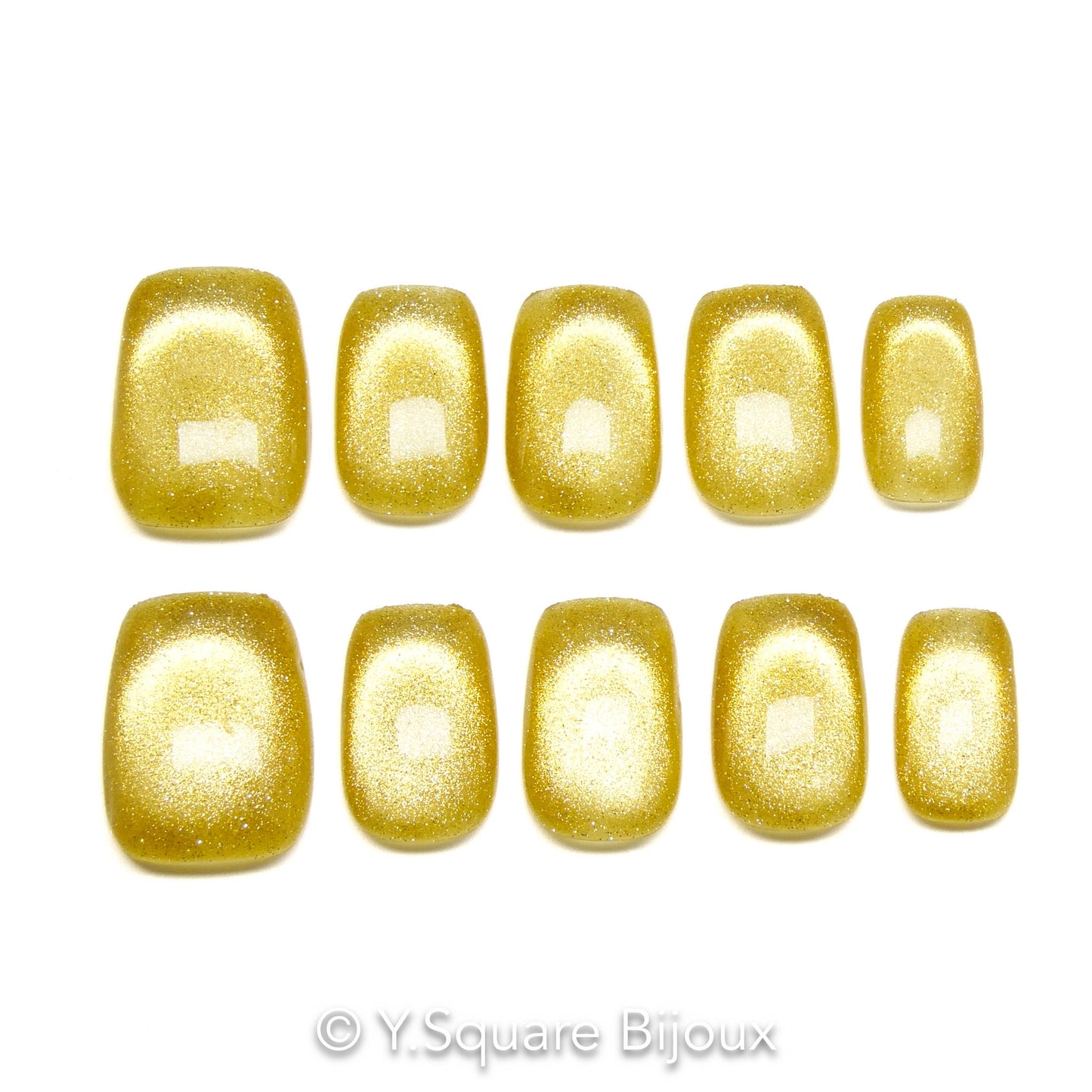 < Citrine > Y.Square Faux Ongles Fait Main Réutilisables