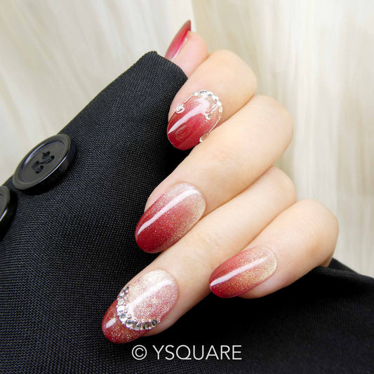 < Coquelicot > Y.Square Faux Ongles Fait Main Réutilisables