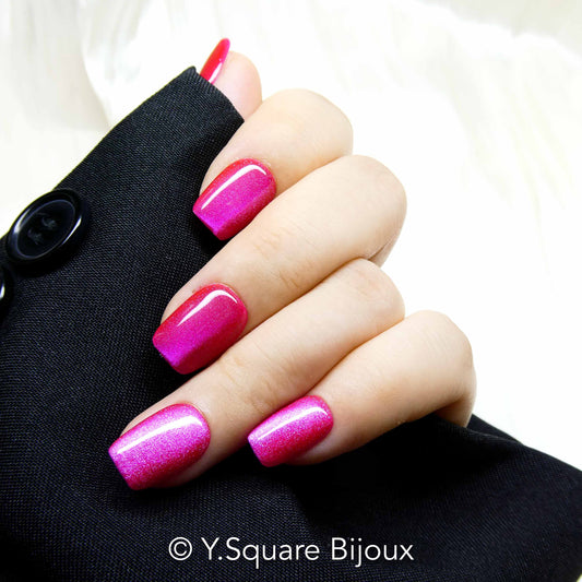 < Flamant Rose >Y.Square Faux Ongles Fait Main Réutilisables