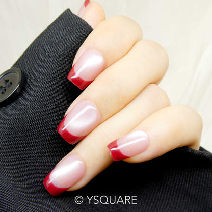 < French Kiss > Y.Square Faux Ongles Fait main réutilisables / Handmade Press On Nails 
