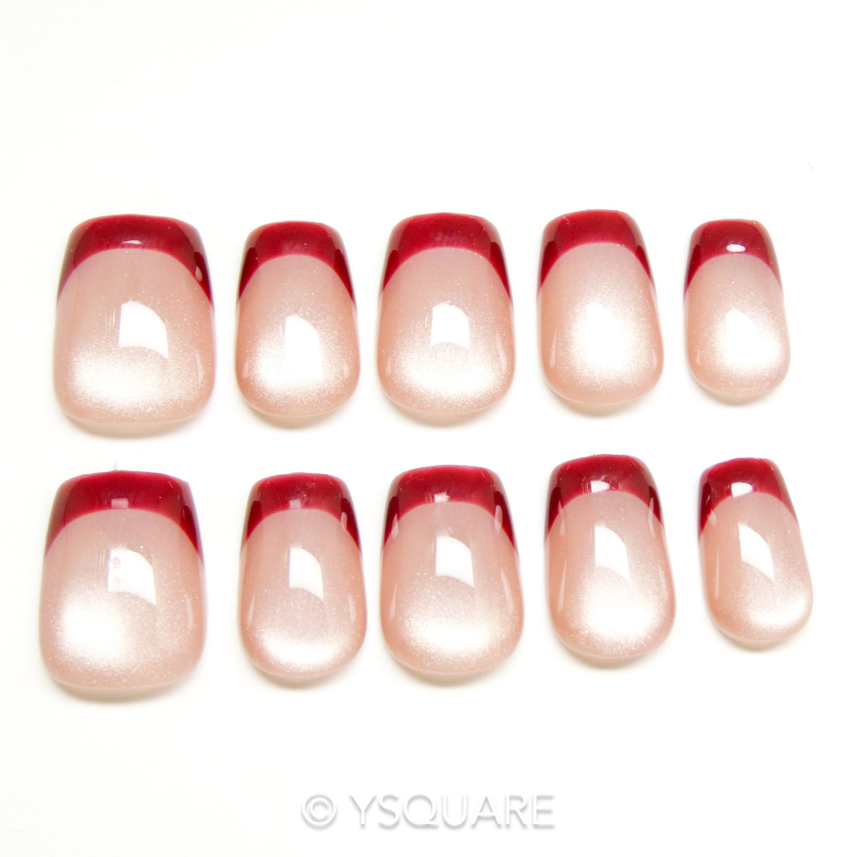 < French Kiss > Y.Square Faux Ongles Fait main réutilisables / Handmade Press On Nails 