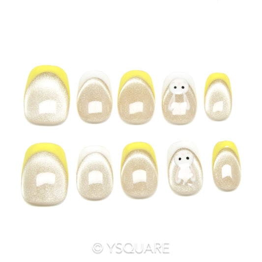 < Butter French > Y.Square Faux Ongles Fait Main Réutilisables