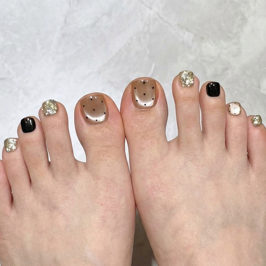 < Pédicure Tokyo > – Full Size Set Press-on Nails Handmade for feet