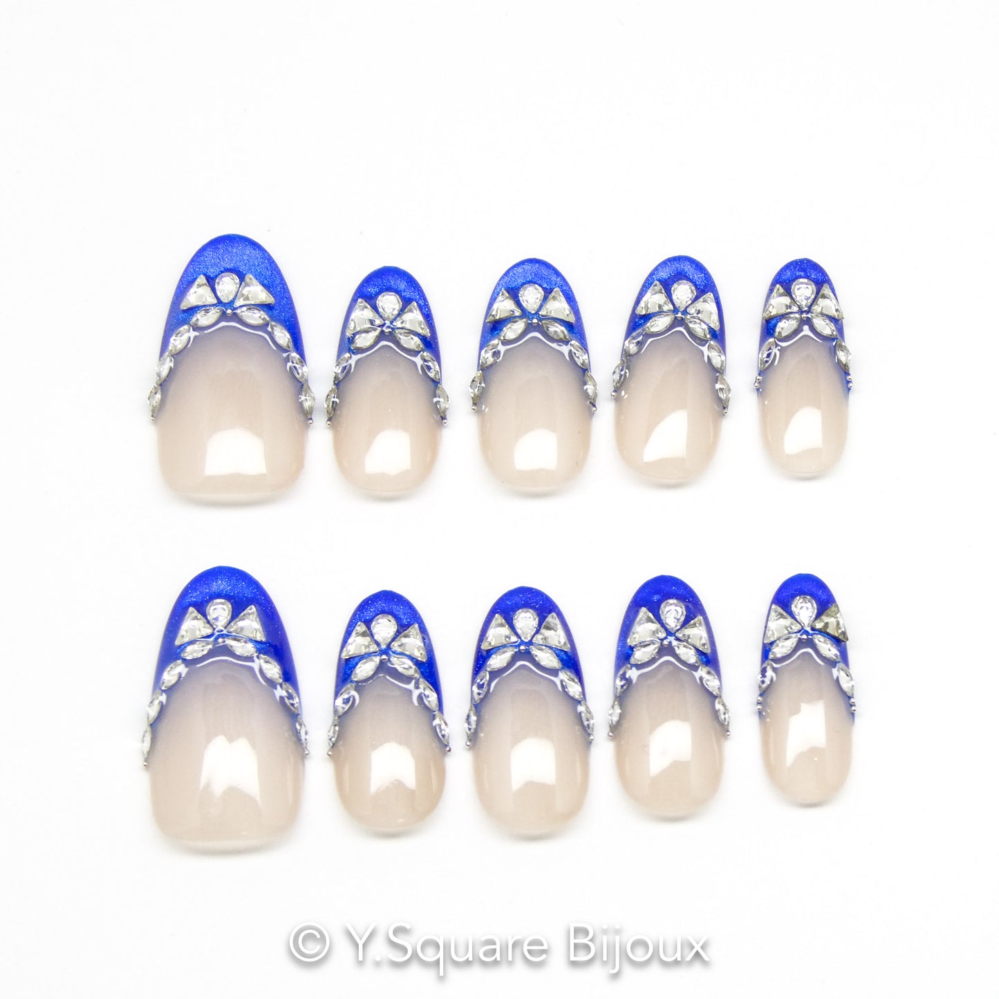 < Glam > Y.Square Faux Ongles Fait Main Réutilisables