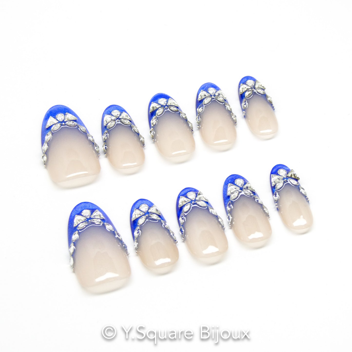 < Glam > Y.Square Faux Ongles Fait Main Réutilisables