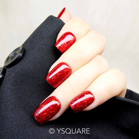 <Grenat> Y.Square Faux Ongles Fait Main Réutilisables