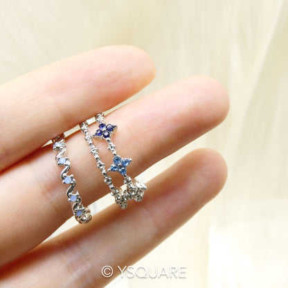 < Hortensia > Set de 2 Bagues Ouvertes 