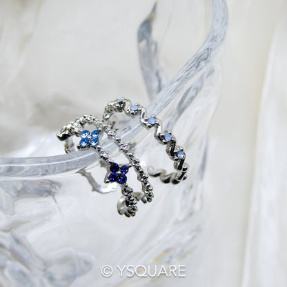 < Hortensia > Set de 2 Bagues Ouvertes 