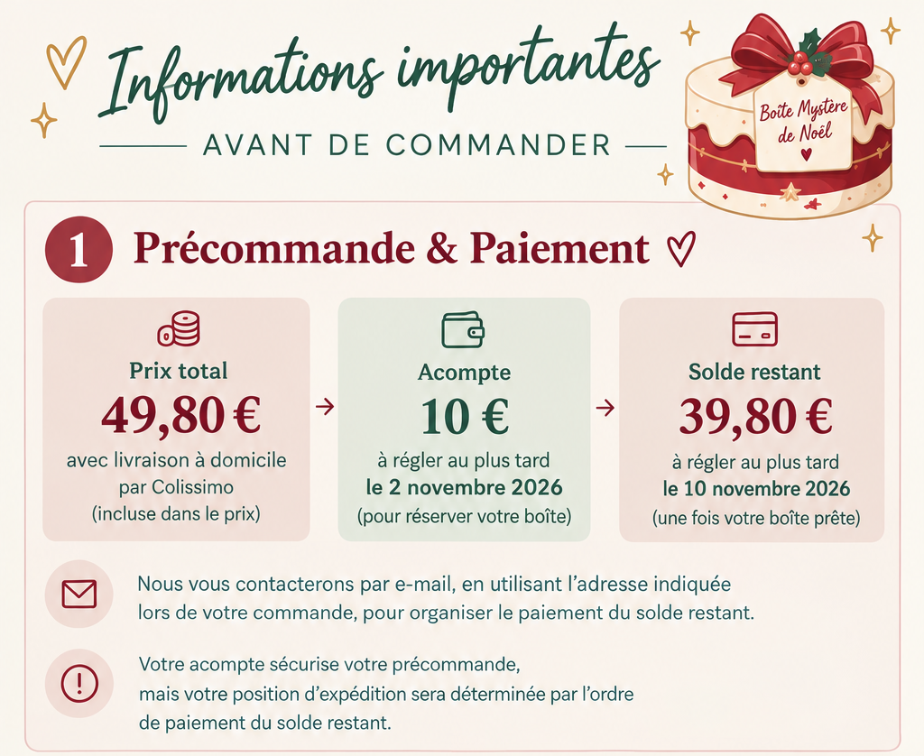 🎄 Boîte Mystère de Noël en forme de gâteau — 12 petites surprises