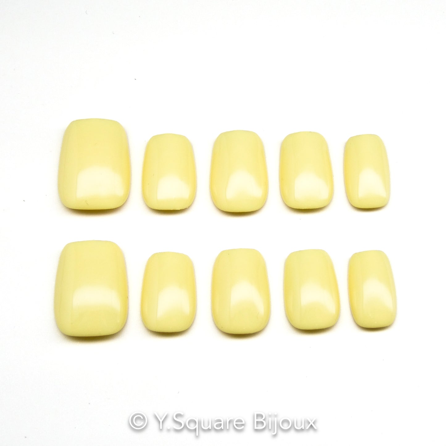 < Pastel Collection > Y.Square Faux Ongles Fait Main Réutilisables