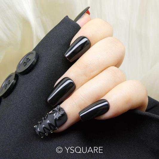 < L'interdit > Y.Square Faux Ongles Fait Main Réutilisables