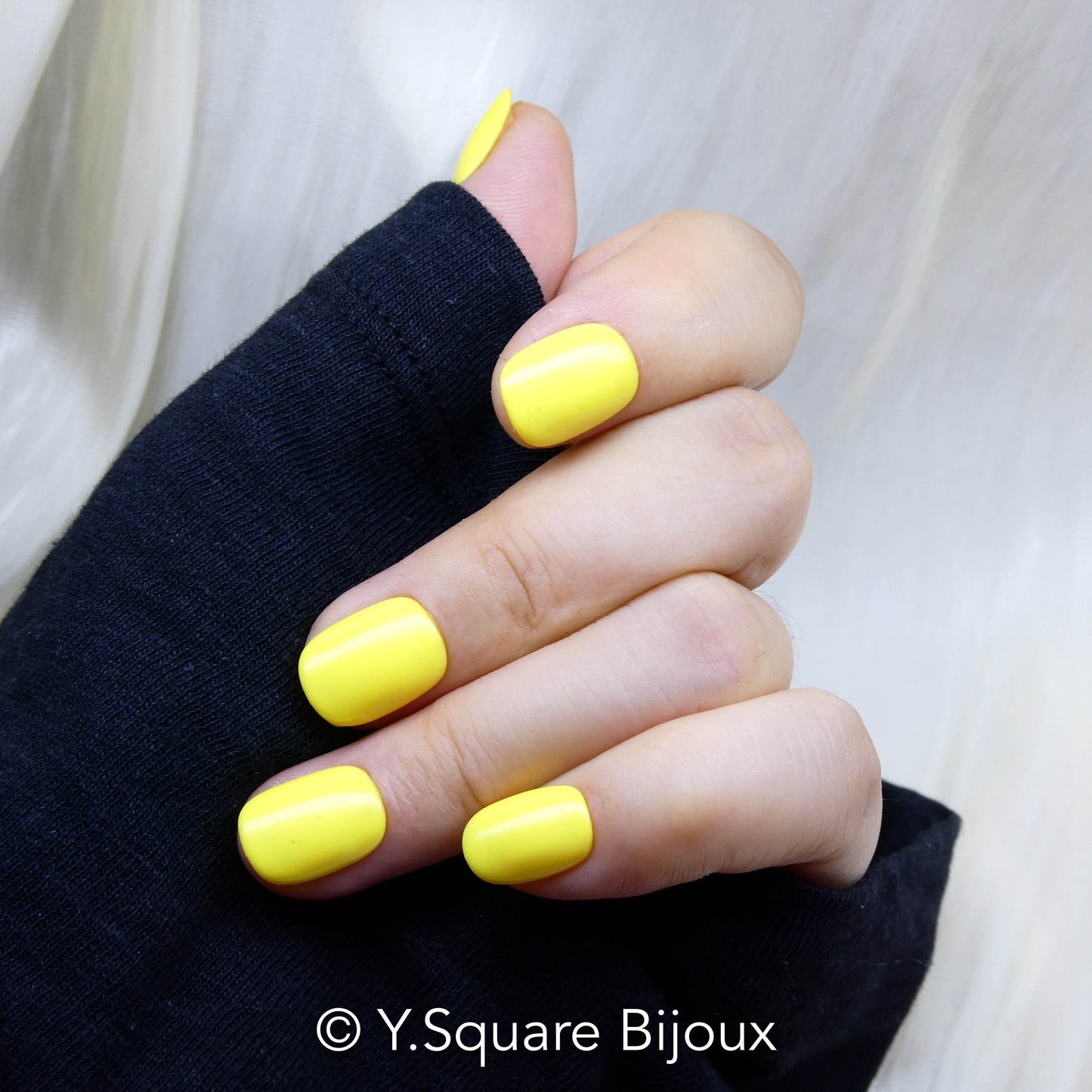 <Lemon> Y.Square Press On Nails / Faux Ongles Fait Main Réutilisables
