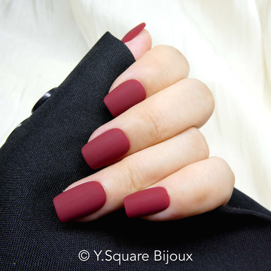 < Rouge à Lèvres > Y.Square Faux Ongles Fait Main Réutilisables