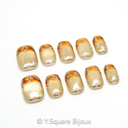 < Long Island Iced Tea > Y.Square Faux Ongles Fait Main Réutilisables