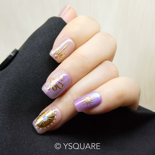 < Marrakech > Y.Square Faux Ongles Fait Main Réutilisables