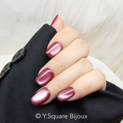 < Elle > Y.Square Faux Ongles Fait Main Réutilisables