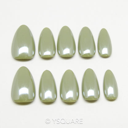 < Matcha > Y.Square Press On Nails / Faux Ongles Réutilisables