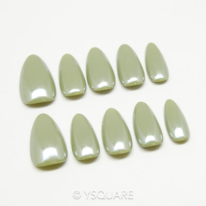 < Matcha > Y.Square Press On Nails / Faux Ongles Réutilisables